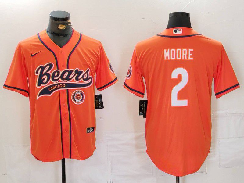 Men Chicago Bears #2 Moore Orange Joint Name 2024 Nike Limited NFL Jersey style 3->chicago bears->NFL Jersey